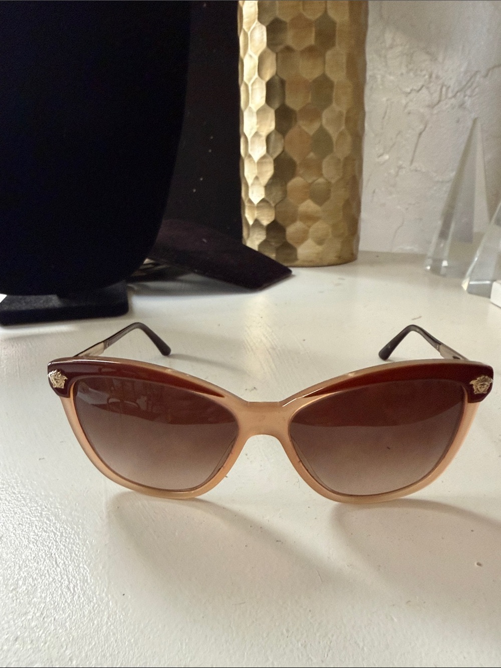 Versace Women's Two-Tone Brown Cat-Eye Sunglasses